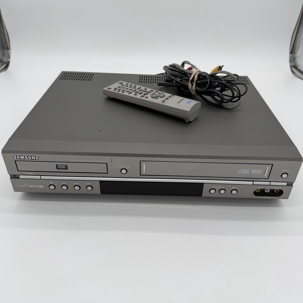 Samsung DVD-V2000 DVD VHS Combo Player VCR Hi-Fi + Remote Tested Works Vintage